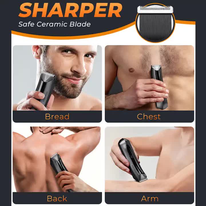 Men's Electric Hair Removal Trimmer | Smart Digital Display | Rechargeable Private Area Shaver | Model PR-8003