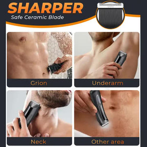 Men's Electric Hair Removal Trimmer | Smart Digital Display | Rechargeable Private Area Shaver | Model PR-8003
