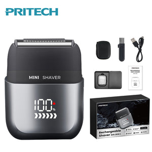 PRITECH Smart Portable Mini Electric Shaver | Digital Display | Model RSM-2289 | Light Blue
