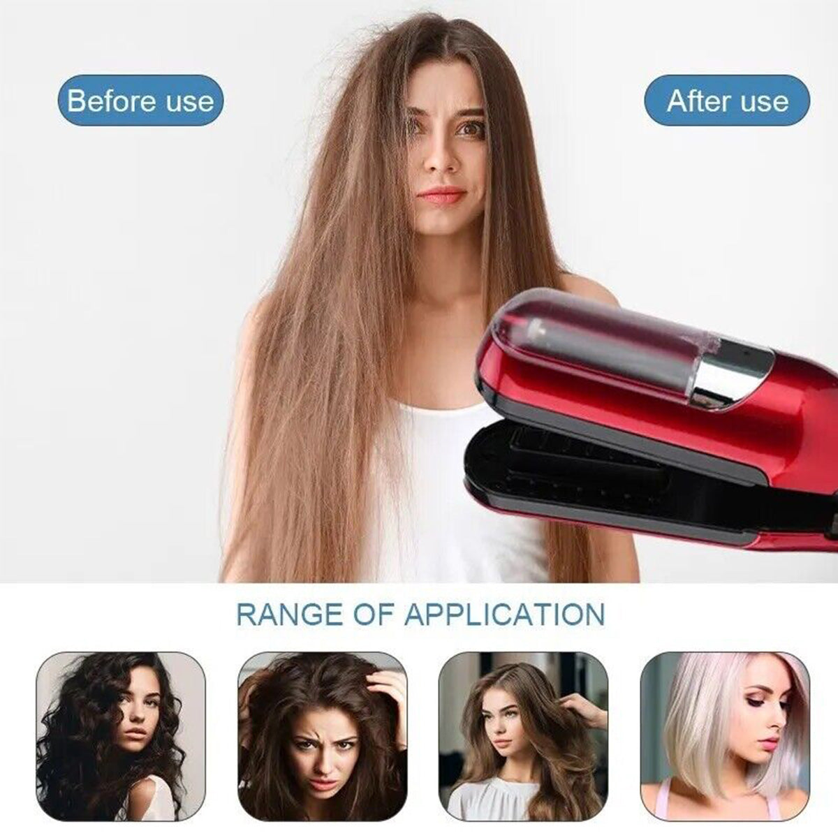 Split End Hair Trimmer | Mini | Automatic | White | For Damaged Hair | Men & Women