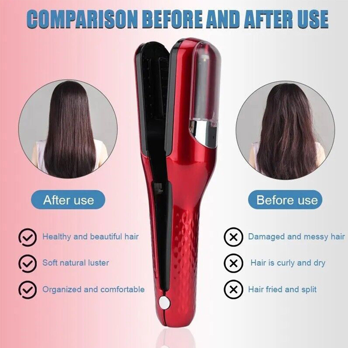 Split End Hair Trimmer | Mini | Automatic | White | For Damaged Hair | Men & Women