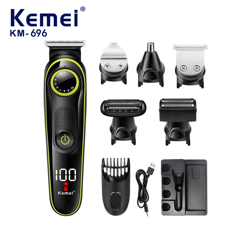 KM-696 5-in-1 Multifunctional Hair Clipper | Electric Hair Trimmer, Shaver & Nose Hair Trimmer Set
