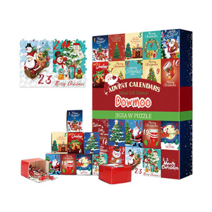 Dowmoo Christmas Advent Calendar Puzzle | 24 - Piece Puzzle Surprise Countdown for Kids