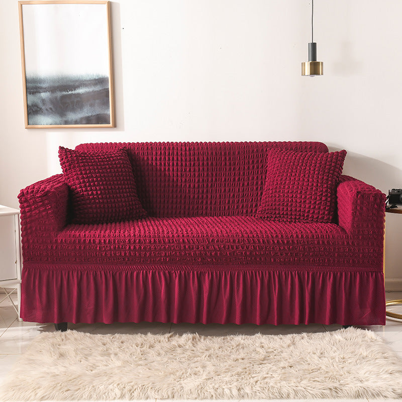 Elastic Sofa Cover | Wine Red | Stretchable Fabric | Fits 90-140cm | Elegant Furniture Protector