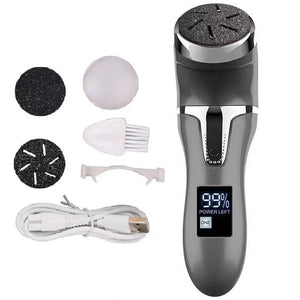 Black Electric Foot Callus Remover | Rechargeable Waterproof Pedicure Tool | Automatic Dead Skin Removal