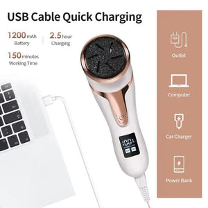 Black Electric Foot Callus Remover | Rechargeable Waterproof Pedicure Tool | Automatic Dead Skin Removal