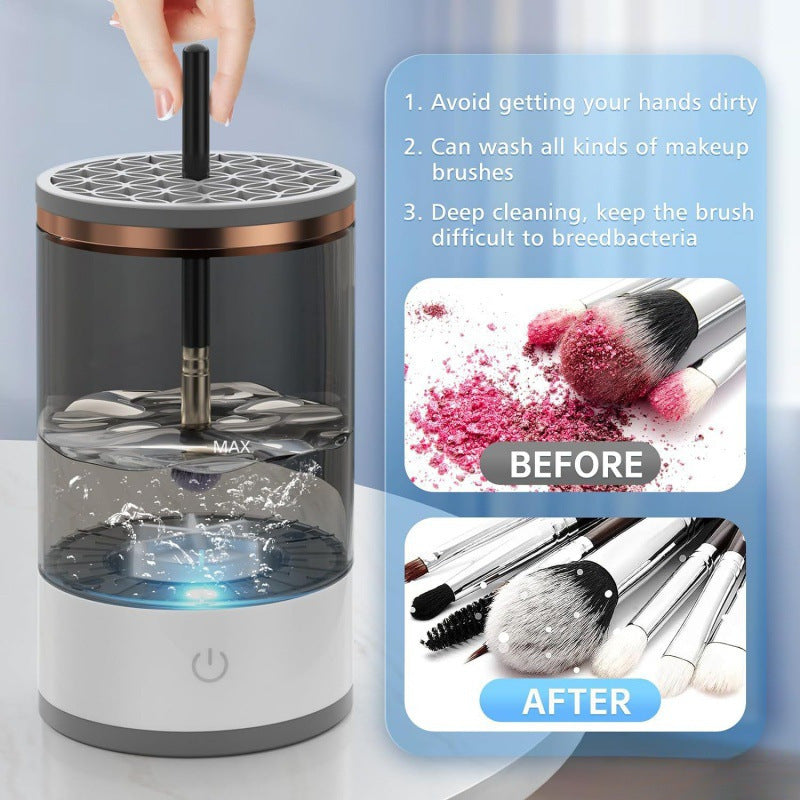 Black USB-Powered Automatic Makeup Brush Cleaner | Fast & Hygienic Brush Cleaning Machine