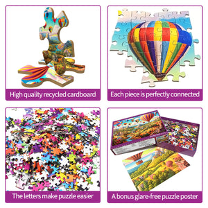 1000-Piece Hot Air Balloon Adventure Jigsaw Puzzle for Adults | High Difficulty | Stunning Scenery | Relaxation & Focus