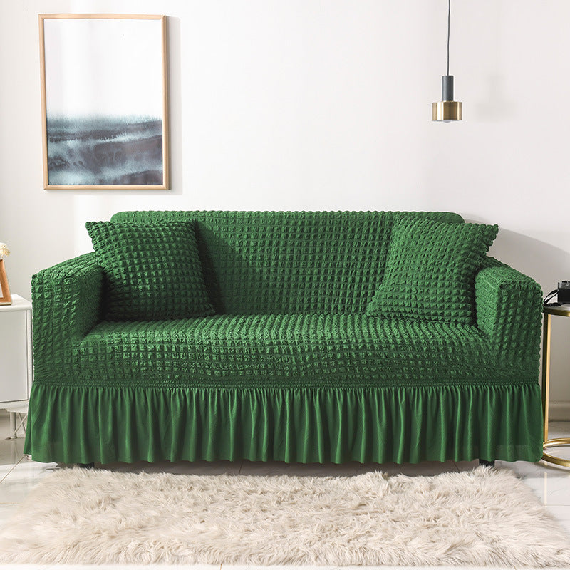 Elastic Sofa Cover | Green | Stretchable Fabric | Fits 235-300cm | Fresh Home Decor