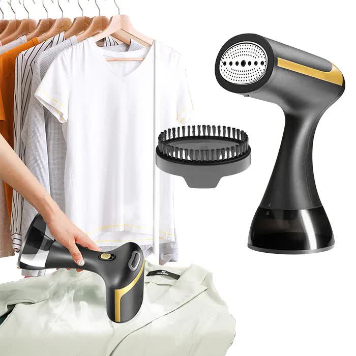 Black Handheld Garment Steamer | Portable Mini Steam Iron | Wrinkle Remover & Fabric Freshener | Travel-Friendly