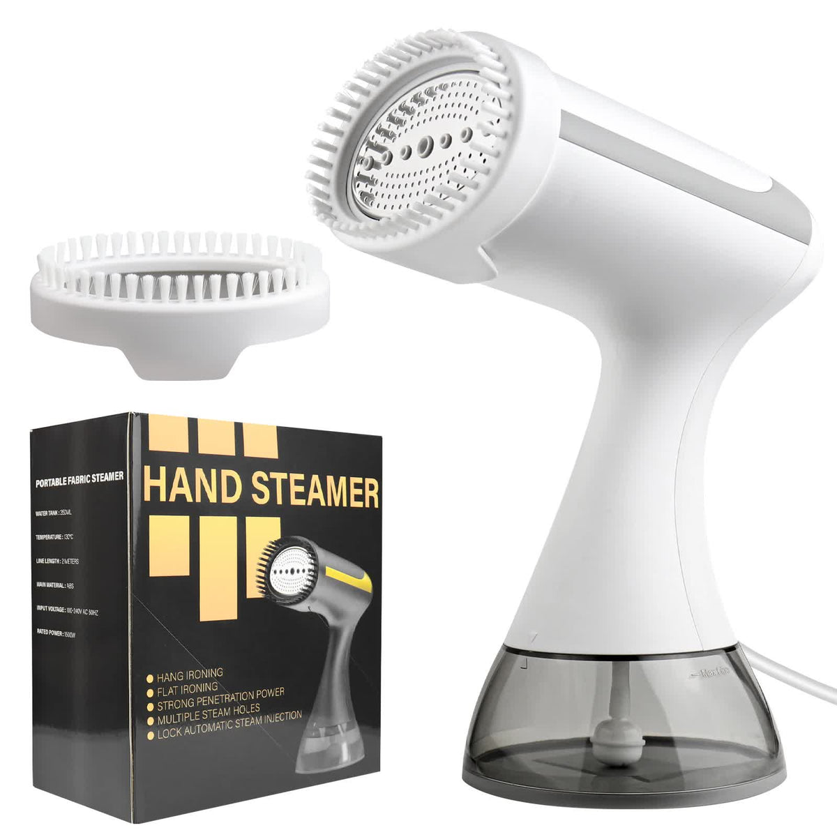 White Handheld Garment Steamer | Portable Mini Steam Iron | Wrinkle Remover & Fabric Freshener | Travel-Friendly