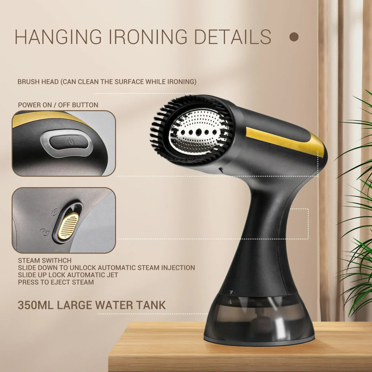 White Handheld Garment Steamer | Portable Mini Steam Iron | Wrinkle Remover & Fabric Freshener | Travel-Friendly