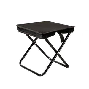 Outdoor Folding Stool with Handle | Black | Portable Camping Seat | Collapsible Zipper Stool for Outdoor & Queueing Use