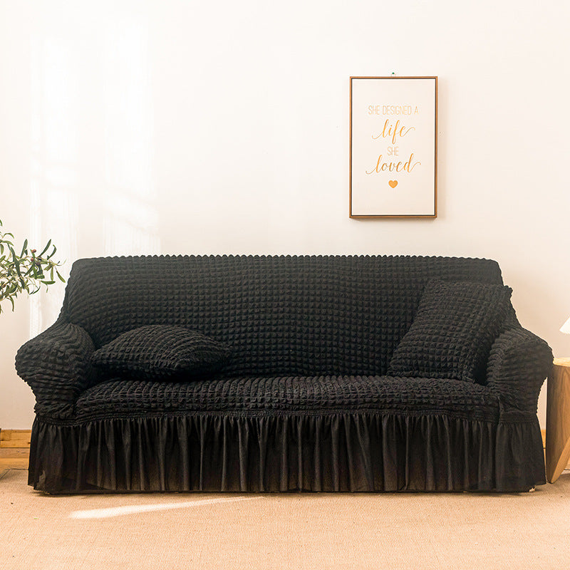 Elastic Sofa Cover | Black | Stretchable Fabric | Fits 145-185cm | Modern Furniture Protector