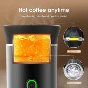 White Portable Espresso Coffee Machine | Universal 3-in-1 Capsule, Coffee Powder & Espresso Maker