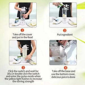 Juicer Cup | 600ml | Rechargeable | Ice Crushing & Fruit Blending | Large Capacity | Black