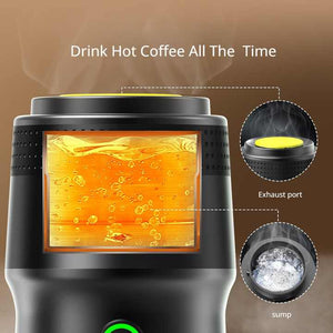 Black Portable Fully Automatic Espresso Coffee Machine | Universal 3-in-1 Capsule, Coffee Powder & Espresso Maker