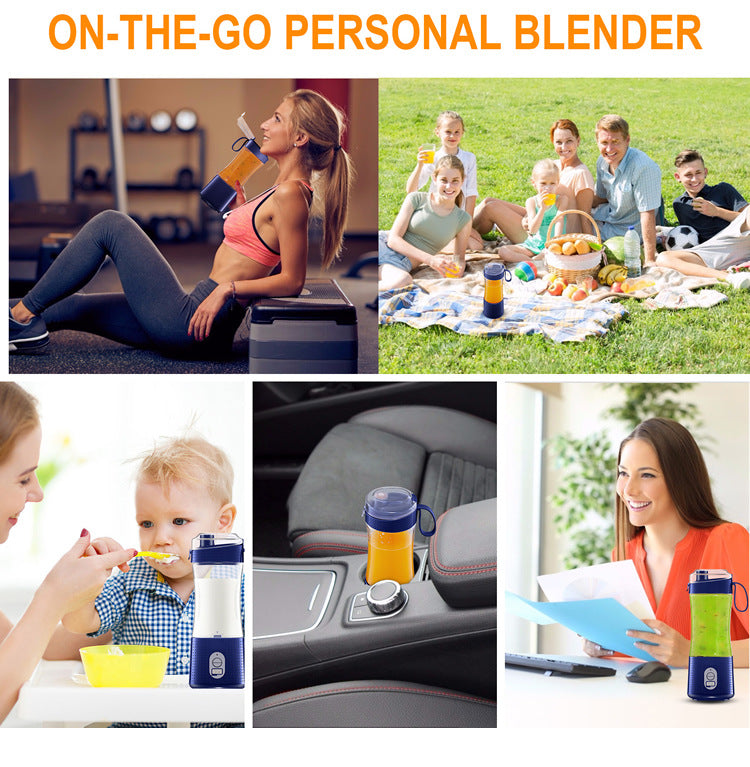 Dark Blue Portable Mini Juicer | Rechargeable Electric Fruit Juicer Cup | Compact & Convenient