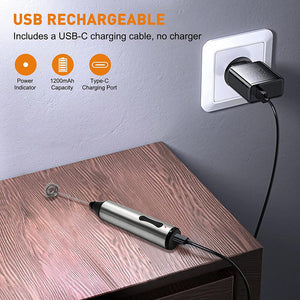 Rechargeable Electric Milk Frother | Handheld Foam Maker | Whisk for Milk, Coffee, & Baking