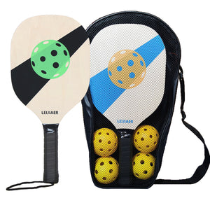 Blue & Green Standard Wooden Pickleball Paddle Set | Perfect for All Levels of Play