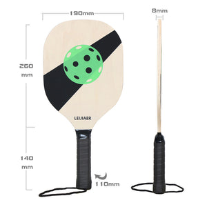 Blue & Green Standard Wooden Pickleball Paddle Set | Perfect for All Levels of Play