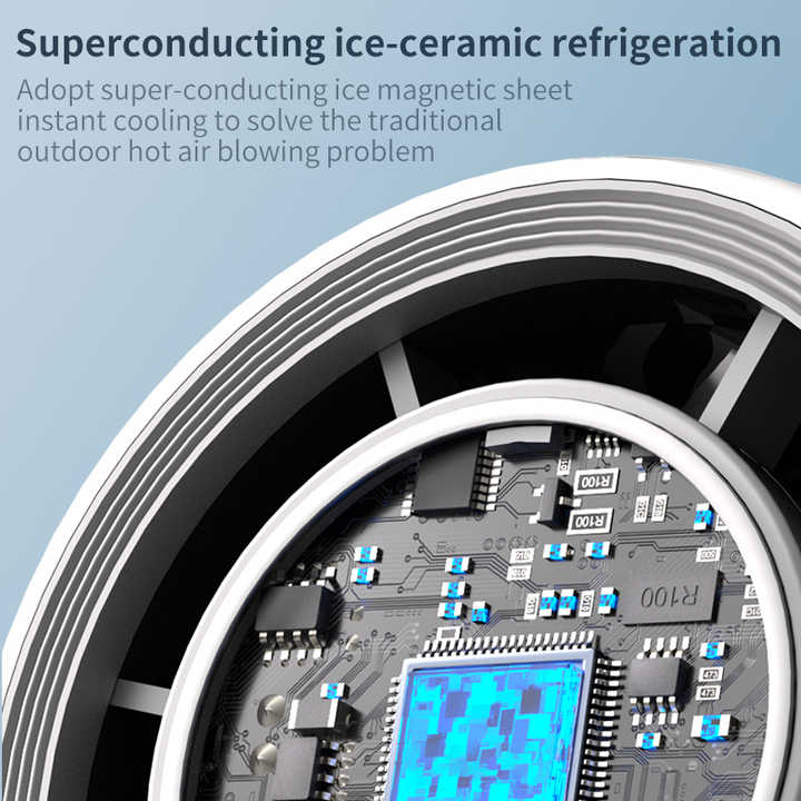 White Portable Handheld High-Speed Cooling Fan | Ideal for Outdoor Camping & Travel