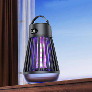 Black 360° Electric Mosquito Killer Lamp | UV Light Insect Zapper | Digital Display | Indoor & Outdoor Use