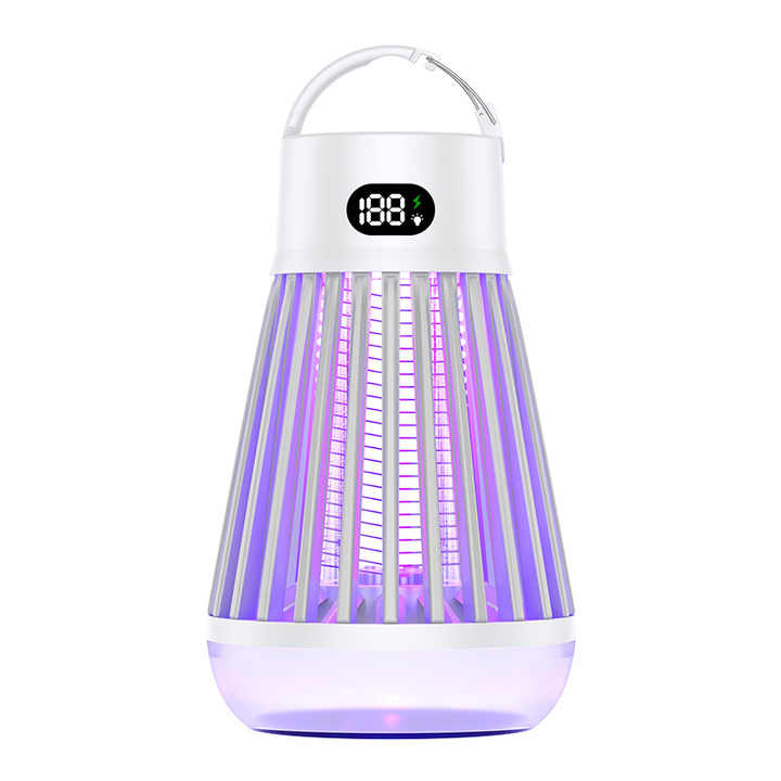 White 360° Electric Mosquito Killer Lamp | UV Light Insect Zapper | Digital Display | Indoor & Outdoor Use