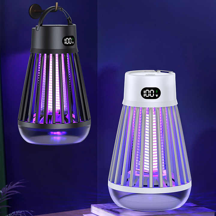 White 360° Electric Mosquito Killer Lamp | UV Light Insect Zapper | Digital Display | Indoor & Outdoor Use