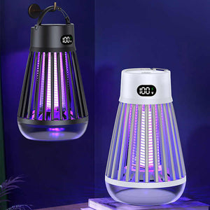 White 360° Electric Mosquito Killer Lamp | UV Light Insect Zapper | Digital Display | Indoor & Outdoor Use