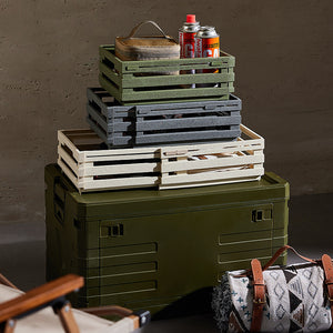 Foldable Industrial Storage Crate | Green | Portable Outdoor Collapsible Box | Home & Travel Organization