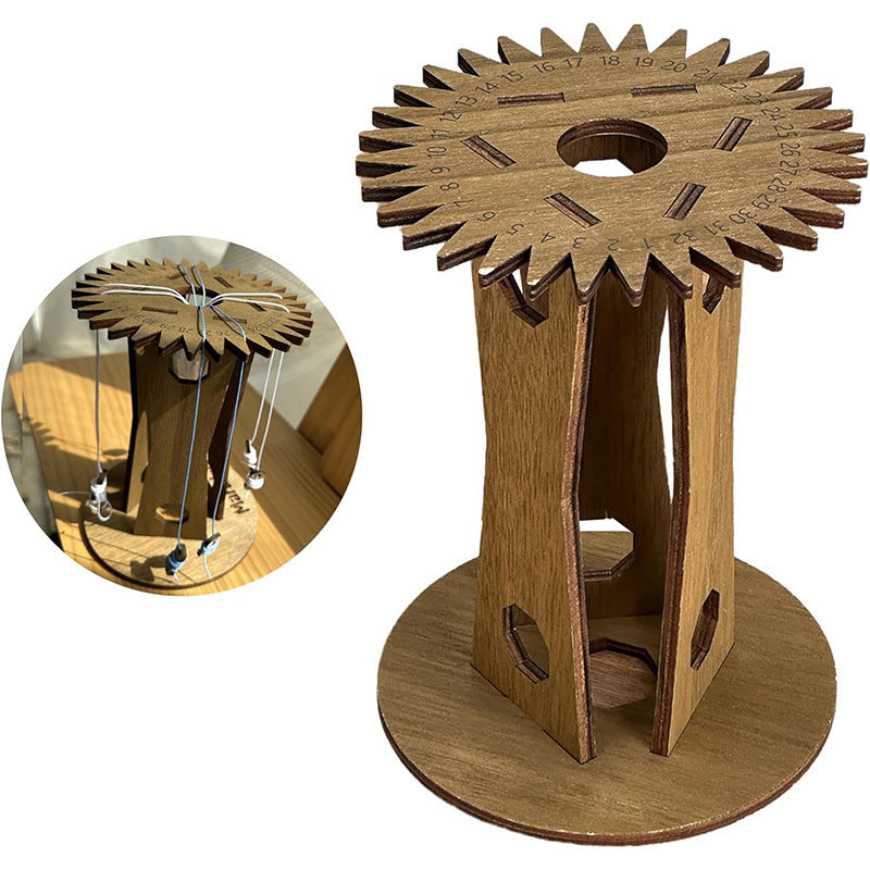 Wooden Kumihimo Marudai Stand | Craft Tool for Braiding & Cord Making