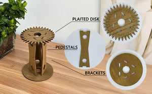 Wooden Kumihimo Marudai Stand | Craft Tool for Braiding & Cord Making