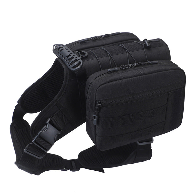 Black Dog Tactical Backpack Harness | Adjustable Fit | Outdoor Saddle Bag | Camouflage Design