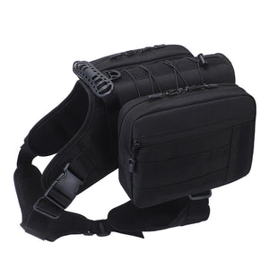 Black Dog Tactical Backpack Harness | Adjustable Fit | Outdoor Saddle Bag | Camouflage Design