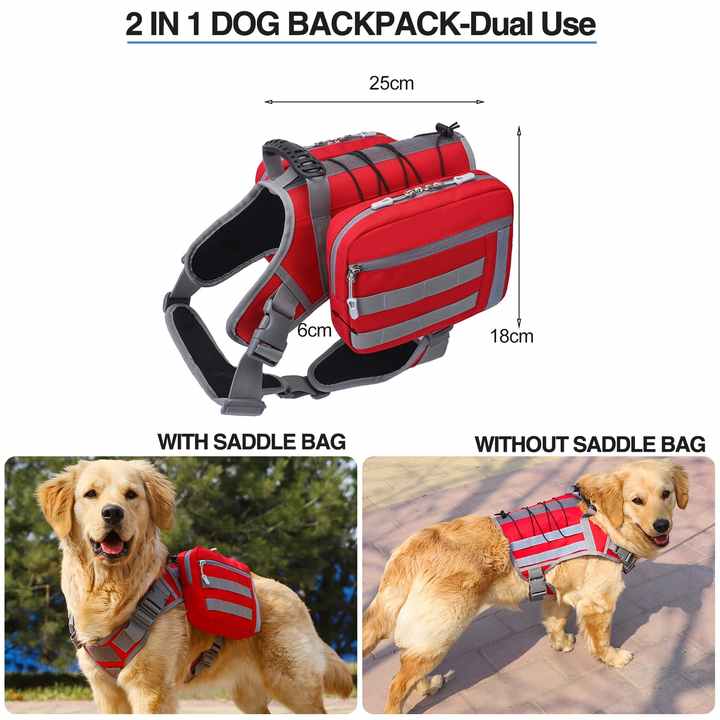 Black Dog Tactical Backpack Harness | Adjustable Fit | Outdoor Saddle Bag | Camouflage Design