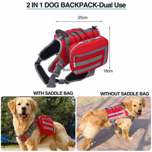 Black Dog Tactical Backpack Harness | Adjustable Fit | Outdoor Saddle Bag | Camouflage Design