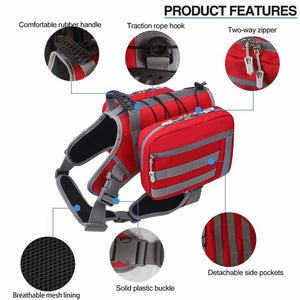 Black Dog Tactical Backpack Harness | Adjustable Fit | Outdoor Saddle Bag | Camouflage Design