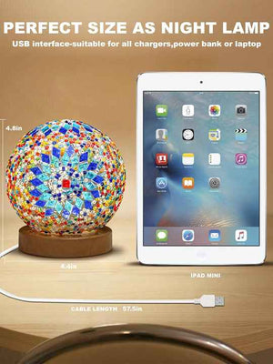 Orange Handmade Mosaic Glass Lamp | Vibrant Decorative Table Light