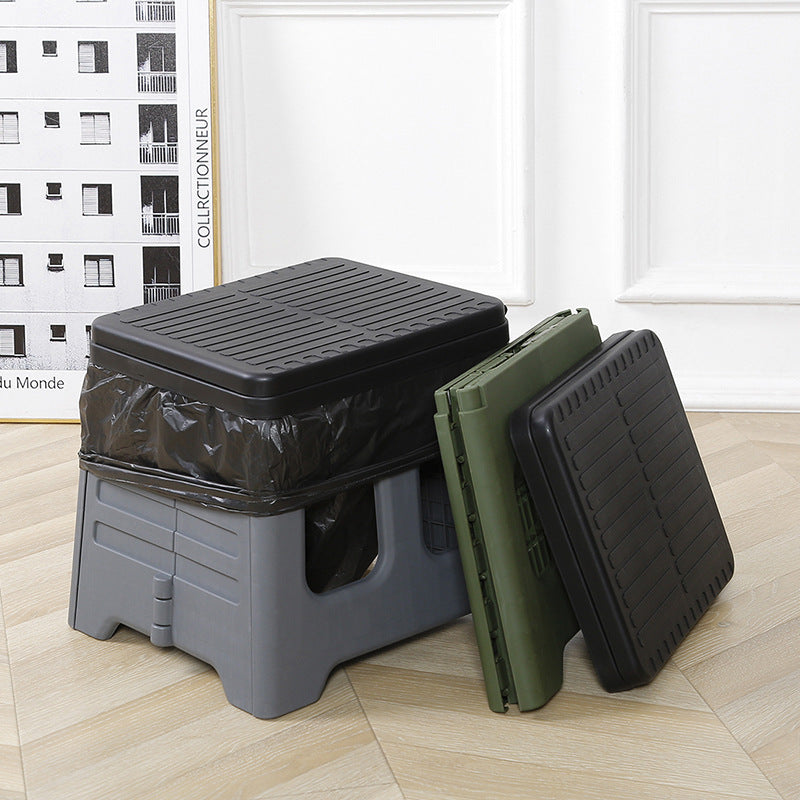 Green Portable Folding Outdoor Toilet with Lid | Heavy Duty 150kg Capacity