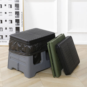 Green Portable Folding Outdoor Toilet with Lid | Heavy Duty 150kg Capacity