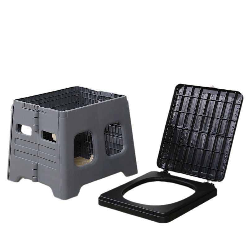 Green Portable Folding Outdoor Toilet with Lid | Heavy Duty 150kg Capacity