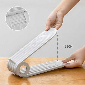 2 PCS | Adjustable Shoe Slot Organizer | Orange | Space-Saving Shoe Storage | Closet & Shelf Solution