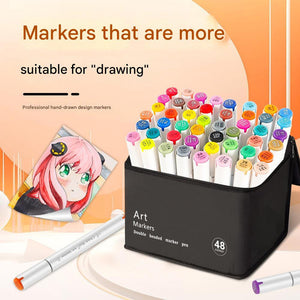 Dual-Tip Alcohol Marker Pen | High-Capacity Ink | Professional Drawing & Coloring