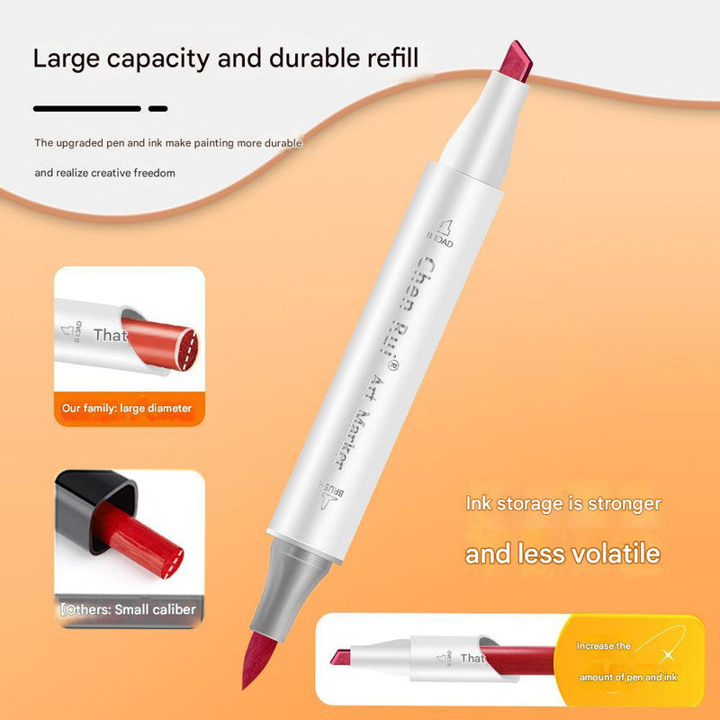 Dual-Tip Alcohol Marker Pen | High-Capacity Ink | Professional Drawing & Coloring