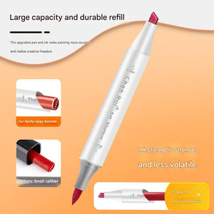 Dual-Tip Alcohol Marker Pen | High-Capacity Ink | Professional Drawing & Coloring
