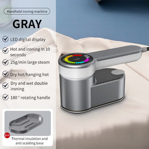 Portable Handheld Garment Steamer | Grey | Mini Steam Iron | Compact Clothes Steaming Iron | Home & Dorm Use | Wrinkle Removal