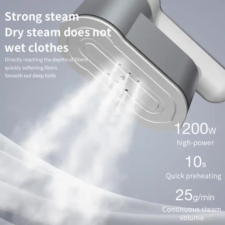 Portable Handheld Garment Steamer | Grey | Mini Steam Iron | Compact Clothes Steaming Iron | Home & Dorm Use | Wrinkle Removal