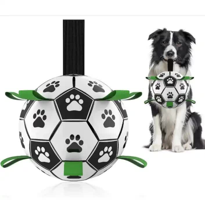 1515cm Interactive Dog Toy Soccer Ball with Rope | Outdoor Fetch & Tug Play | Training & Exercise Pet Toy