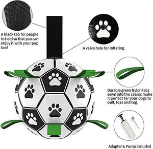 1919cm Interactive Dog Toy Soccer Ball with Rope | Outdoor Fetch & Tug Play | Training & Exercise Pet Toy